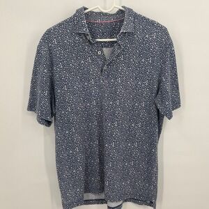 Johnnie-O Palmetto Dunes Hilton Head Mens Floral Gino Polo Shirt Navy M Golf